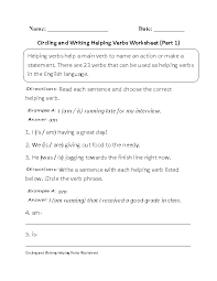 Circling And Writing Helping Verbs Worksheet Helping Verbs Helping Verbs Worksheet Verb Worksheets