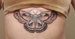Black And White Moth Sternum Tattoo Moth Sternum Tattoo Tattoos Body Art Tattoos