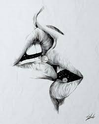 One Kiss Is All It Takes Art Really Cool Drawings Illustration Art