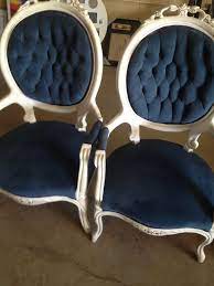 2 armchairs louis xv chairs pair capitone white wood blue suede fabric louisxvi frenchlouis louis xv chair chair fabric suede fabric