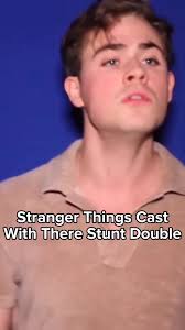 Stranger Things Cast With There Stunt Double #strangerthings #fypシ  #eddiemunson #josephquinn #nancy #nataliadyer #eleven #milliebobbybrown