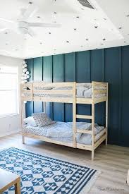 Blue Green Board And Batten Wall In Boys Shared Room Boys Room Colors Boy Room Paint Blue Accent Walls