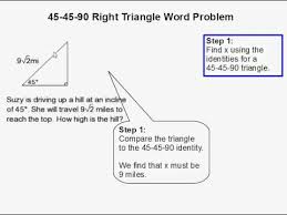 Create your own worksheets like this one with infinite geometry. How To Solve A 45 45 90 Right Triangle Word Problem Youtube