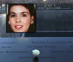 Lizette Mendoza was born in New York City. She lived in North Bergen, New  Jersey with her husband and their two sons. She worked at Aon Corporation.  On 9/11, Lizette was at