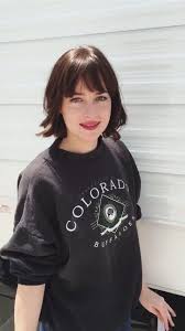 If you have noticeably thinning hair, such bangs will make the lack of hair obvious. Dakota Johnson Short Hair Styles Short Hair With Bangs Dakota Johnson Hair