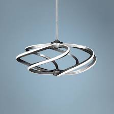 Vortex 27 1 2 Wide Brushed Steel Led Pendant Light 65g43 Lamps Plus In 2020 Led Pendant Lights Pendant Light Wide Pendant Light
