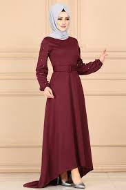 Modaselvim Elbise Kollari Incili Kuyruklu Elbise Ukb3025 5 Bordo Elbise Elbise Dugun Elbiseler