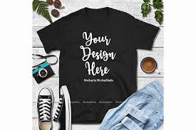 Fall Gildan 64000 Tshirt Mockup Black Shirt Flat Lay 132216 Clothing Design Bundles Black Shirt Tshirt Mockup Autumn T Shirts