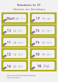 Einladungskarten zu taufe, hochzeit oder geburtstag, osterkarten, karten zum. Mompitz Rechendomino Minus Bis 20 Mathe Rechnen Lernen Lernen