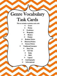 Genre Vocabulary Task Cards Set Of 17 Words Vocabulary Task Cards Reading Vocabulary Vocabulary