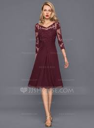 Us 163 00 A Line V Neck Knee Length Chiffon Cocktail Dress With Ruffle Jj S House Chiffon Cocktail Dress Winter Cocktail Dress Knee Length Dresses Formal