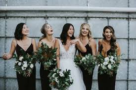 Black Spaghetti Strap V Neckline Bridesmaid Dress Weddings Bridesmaid Dresses Bridesmaids Bridesmaid Dresse Black Bridesmaid Dresses Bridesmaid Black Wedding