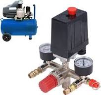 Kit de válvula de presión del compresor de aire, kit de válvula de presión  del compresor de aire Regulador del colector vertical 90-120PSI AC 100-240  ...