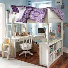 You don't even need a high ceiling to pull this off. Mixing Work With Pleasure Loft Beds With Desks Underneath
