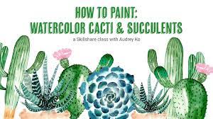 Download this free vector about different types of cactus plants realistic decorative icons set, and discover more than 12 million professional graphic resources on freepik. How To Paint Watercolor Cacti Succulents Audrey Ra Skillshare