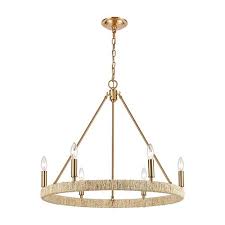 Elk Lighting Abaca Satin Brass Six Light Chandelier 32415 6 Bellacor In 2020 Elk Lighting Satin Brass Chandelier Lighting