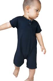 Hey Hendrix Apparel Bamboo Baby Romper Black From Organically Grown Bamboo 1824m Baby Boy Clothing Baby Bo Baby Boy Outfits Little Boy Outfits Kids Outfits