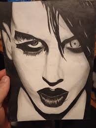 I wanted to share my latest drawing i have done of Marilyn Manson. After  seeing him in Bournemouth i realised it had been a while since i had drawn  him, So had