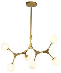 Gold Frame White Glass Globe Shades Light Fixture Midcentury Chandeliers By Design Living