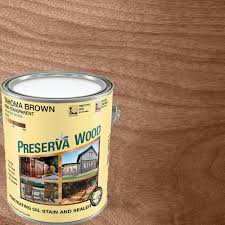 Exterior oil based stain colors. Preserva Wood 1 Gal Semi Transparent Oil Based Tahoma Brown Exterior Wood Stain 11103 The Home Depot