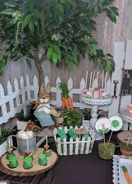 Peter Rabbit Birthday Party Ideas Photo 3 Of 28 Catch My Party Peter Rabbit Birthday Peter Rabbit Party Bunny Baby Shower