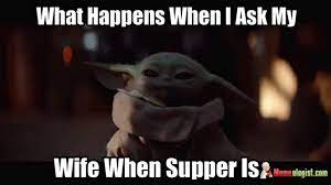 Seems like it's the most apt moniker one could give that adorable being, yeah? Funny Wife Snaps At Husband Baby Yoda Gif Yoda Gif Yoda Funny Yoda Meme