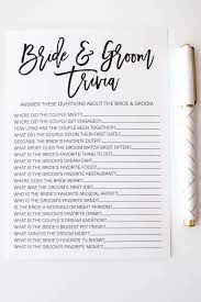 Jul 22, 2020 · place the bride and groom back to back on the dance floor for a classic game of trivia about their new spouse. Bride And Groom Trivia Bridal Shower Game Bridal Shower Etsy In 2021 Bridal Shower Games Fun Bridal Shower Games Couples Wedding Shower Games