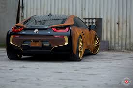 360 exterior and interior views, inspection service. Bmw I8 Gets Rusty With Gold Vossen Wheels Need 4 Speed Motorsports