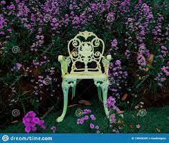 Backgrounds can give design more context, providing supporting visual elements. White Beautiful Chair With Blooming Purple Flowers At The Background Stock Photo Image Of Blue Color 138436348 Purple Flowers Garden Chairs Beautiful Chair