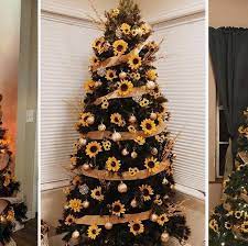 Sunflower Christmas Trees Are The 2019 Holiday Trend That Ll Make You Smile Rustic Christmas Tree Christmas Tree Pictures Boho Christmas Tree