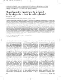 Javier correas lauffer, carlos riaza bermudo soriano, r. Should Cognitive Impairment Be Included In The Diagnostic Criteria For Schizophrenia Keefe 2008 World Psychiatry Wiley Online Library