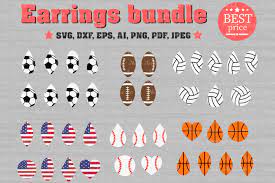 Earring Bundle Svg Earrings Svg File Sport Earring Cut File Vector By Magicartlab Thehungryjpeg Com