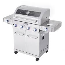 Check spelling or type a new query. 35633 4 Burner Propane Grill Stainless Clear View Led Controls Sid Monument Grills