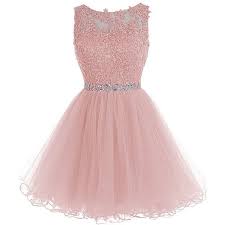 Tideclothes Short Beaded Prom Dress Tulle Applique Evening Dress Beaded Prom Dress Pink Homecoming Dress Homecoming Dresses Short