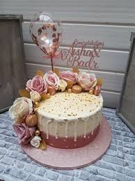 21st Rose Gold 21 Birthday Cake Cake Topper Balloon Confetti Rose Gold Hearts 21st Birthday Cakes Cake Designs Birthday Beautiful Birthday Cakes