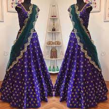 Purple Designer Lehenga By Geethika Kanumilli Saree Color Combinations Half Saree Designs Lehenga Color Combinations For all of these looks to work out, you can simply invest in a solid colour lehenga skirt and get a blouse you can even opt for half circle lehenga skirt but this would mean less flair. pinterest