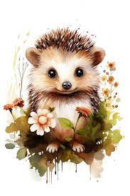 Illustration cute hedgehog | Premium AI-generated image