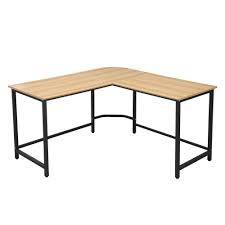 Poly And Bark The Tristan Natural Black Compact L Shaped Office Desk Hd 324 Blk Nat The Home De L Shaped Office Desk Office Desk Decor Cheap Office Furniture