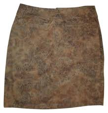 Chicos Brown Black Snake Skin Print Skirt Size 10 M 31 64 Off Retail