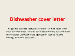 Dishwasher Cover Letter