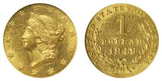 The luster on the obverse is generally better than that on the reverse. 1849 O Liberty Head Gold Dollar Open Wreath Type 1 Early Gold Dollar Coin Value Prices Photos Info