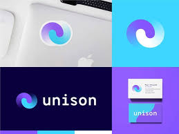 Unison Branding Ryanprudhomme Purple Blue Light Gradient With Images Startup Logo Design Startup Branding Startup Logo