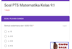 Contoh soal matematika kelas 9. Contoh Soal Pts Matematika Kelas 9 Smp Versi Daring Semester Ganjil Tahun 2020 2021 Guru Baik