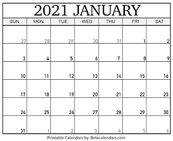 Printable January 2021 Calendar In 2020 Calendar Printables Calendar Template Holiday Calendar Printable
