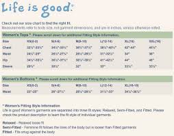 Customer Service Sizing Charts