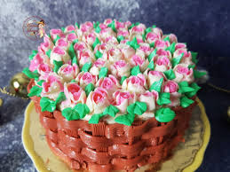Cakes may be baked and decorated for almost. Flower Basket Cake Using Russian Piping Tips How To Use Russian Piping Tips Tutorial Aaichi Savali
