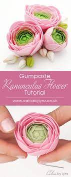 Gumpaste Ranunculus Flower Video Tutorial Cake Flowers Tutorial Gum Paste Flowers Tutorials Fondant Flower Tutorial