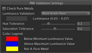 Unity Manual Physically Based Rendering Material Validator