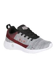 grey fabric lace up sport shoes