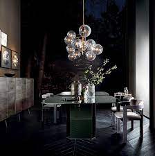each bolle 6 hanging lamp by gallotti radice looks unique due to the hand burnished brass finish gallotti radice modern dining room bubble chandelier